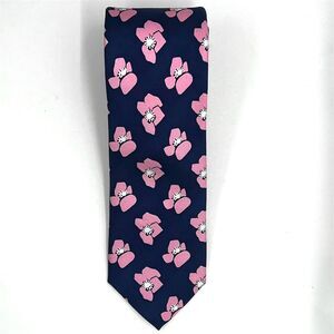 Tommy Hilfiger Men's Blue Floral Silk Necktie Classic Length